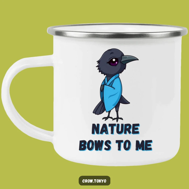 Funny Crow Kimono Camping Mug - Elegant Sips Outdoors