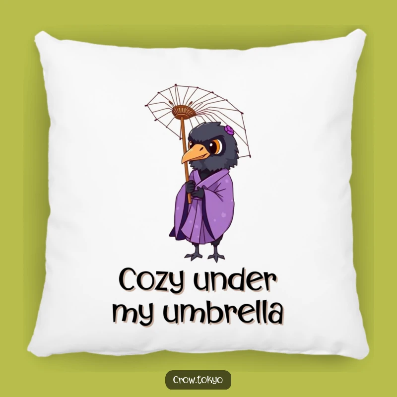 Funny Dignified Crow Umbrella Pillow - Cozy Refinement