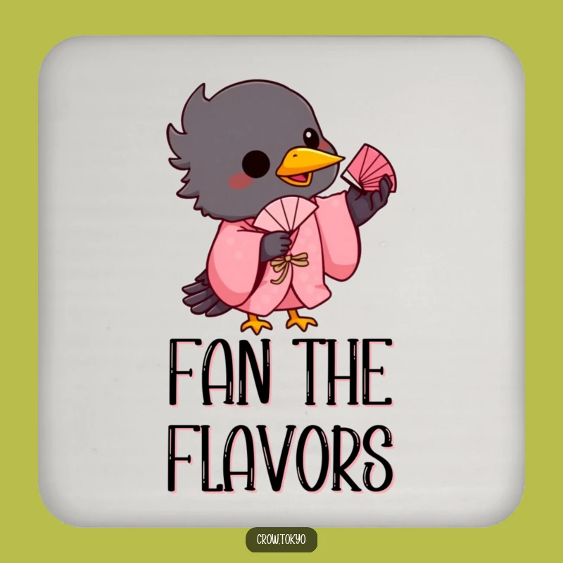 Funny Playful Crow Fan Coaster - Protect Surfaces with Charm