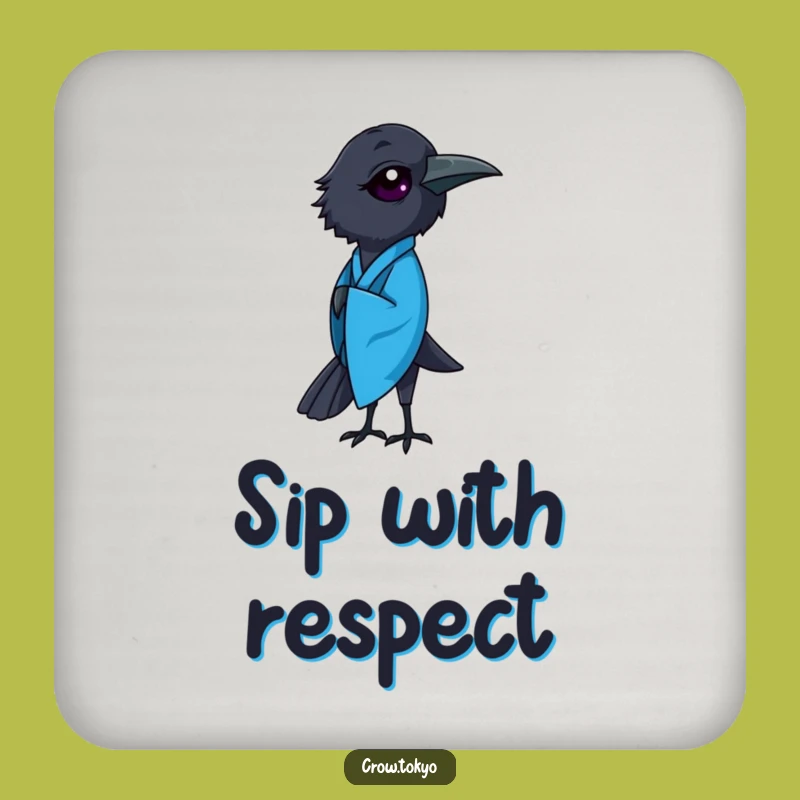 Funny Crow Kimono Coaster - Protect Surfaces with Elegance