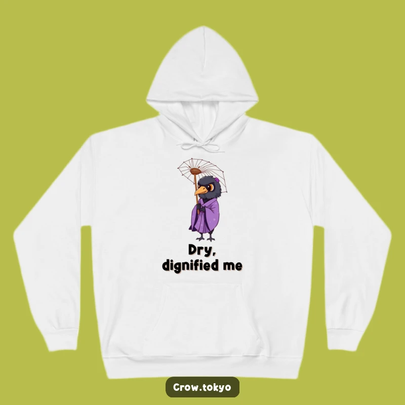 Funny Dignified Crow Umbrella Hoodie - Cozy Sophistication
