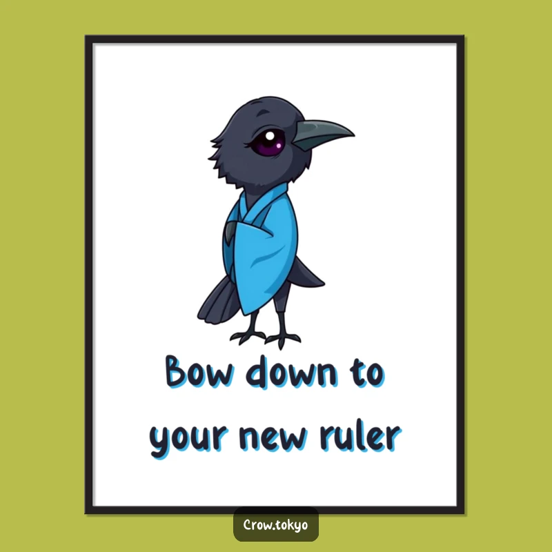 Funny Free Printable Wall Art: Crow Kimono Serenity, Elegant Downloadable Decor