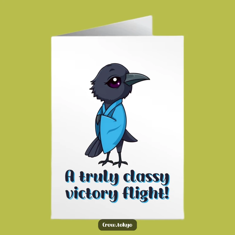 Free Printable Congrats Card: Crow Kimono Celebration, Elegant Downloadable Gift Greeting