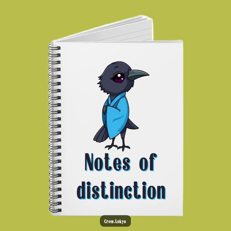 Funny Crow Kimono Notebook - Jot Down Elegant Thoughts